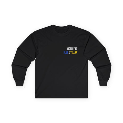 Victory is Blue & Yellow Cotton Long Sleeve Tee