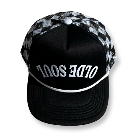 Olde Soul Checkered Rope Hat - Black
