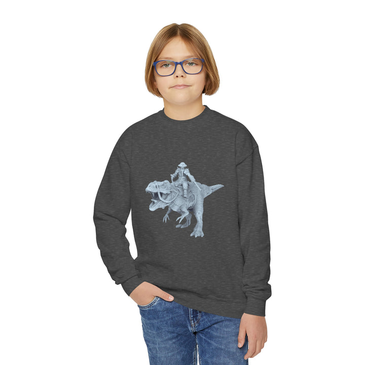 PIRATE RIDES A T-REX KIDS SWEATSHIRT