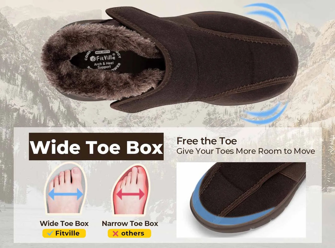 FitVille Men's EasyTop Diabetic Winter Boots V1 by FitVille