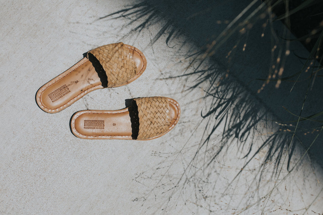 Women's Woven Sandal in Honey by Mohinders