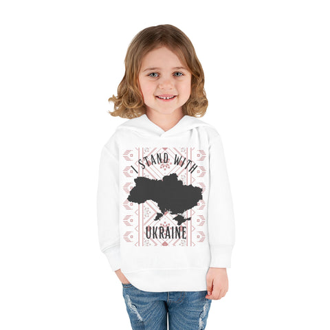 'I STAND WITH UKRAINE' WITH VISHIVANKA Toddler Pullover Fleece Hoodie