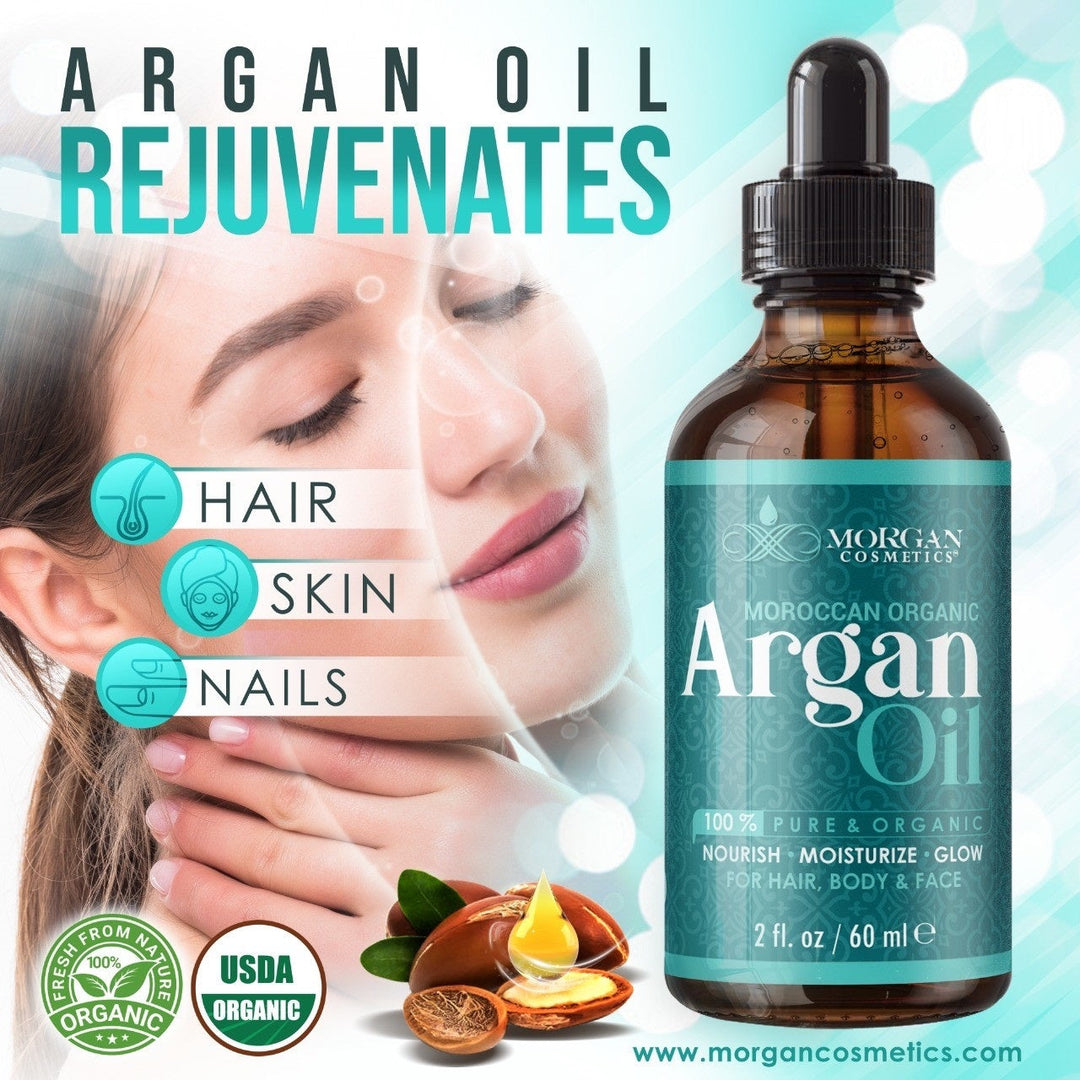 Organic Argan Oil For Hair, Skin and Body 4 oz / 120 ml by Morgan Cosmetics