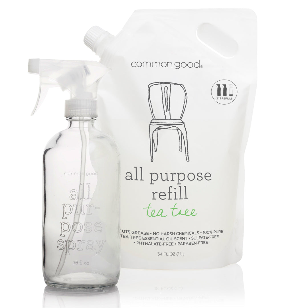 All Purpose Cleaner Refill Pouch and Glass Bottle Set by Common Good