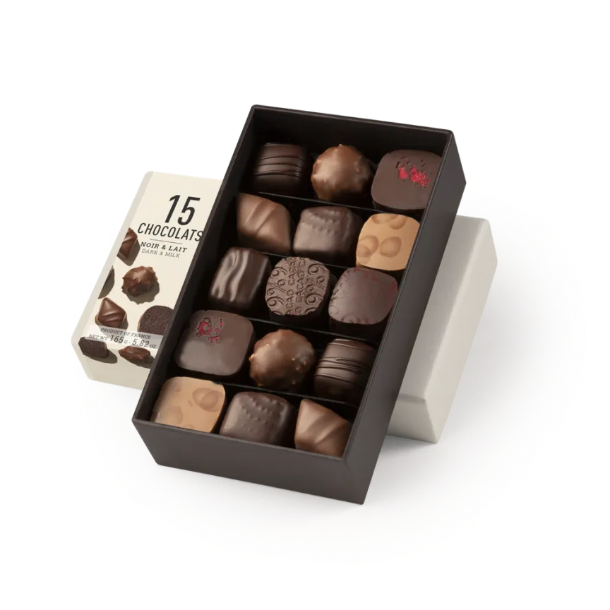 Michel Cluizel 15-Piece Chocolate Bon Bons Gift Box Mixed by Bar & Cocoa