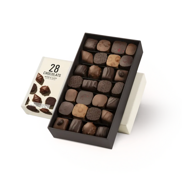 Michel Cluizel 28-Piece Chocolate Bon Bons Gift Box Mixed by Bar & Cocoa