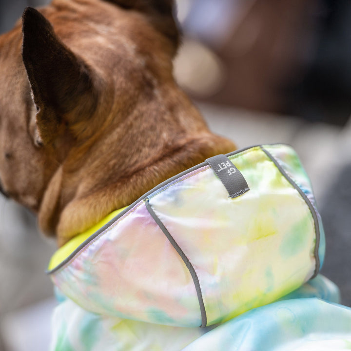 Reversible Raincoat - Neon Yellow with Tie Dye by GF Pet