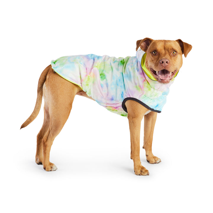 Reversible Raincoat - Neon Yellow with Tie Dye by GF Pet