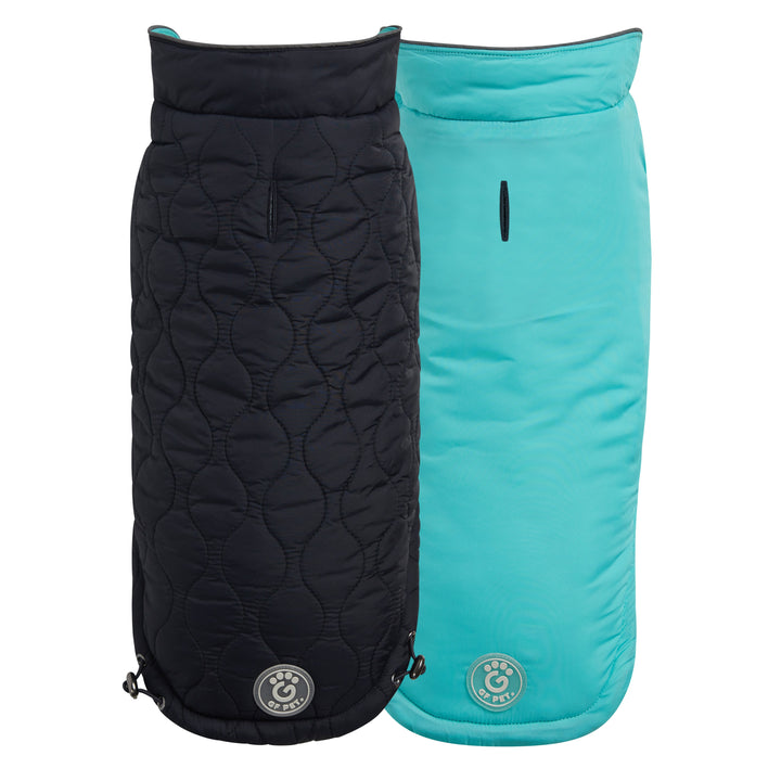 Reversible Chalet Jacket - Black/Aqua by GF Pet