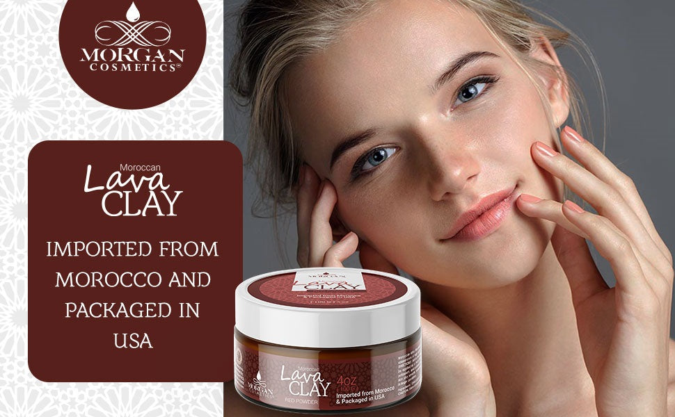 Moroccan Red Lava Clay Mask 100 gram by Morgan Cosmetics