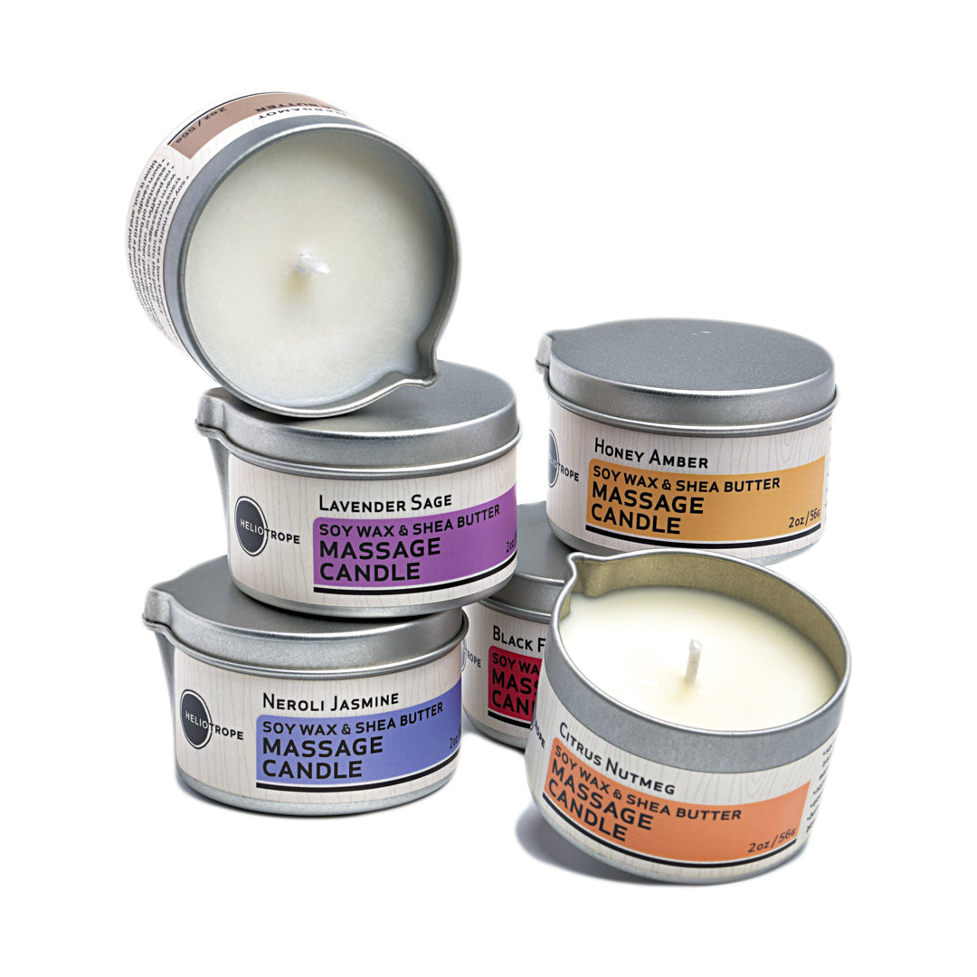 Soy Wax & Shea Butter Massage Candles - now in 3 sizes! by Heliotrope San Francisco