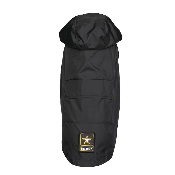 US Army Packable Dog Raincoat - Black by GF Pet