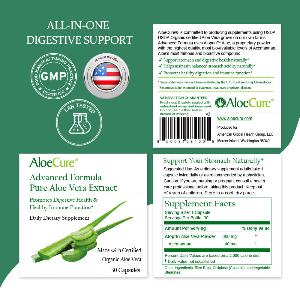 AloeCure Advanced Formula Capsules - 30ct Travel Size by AloeCure