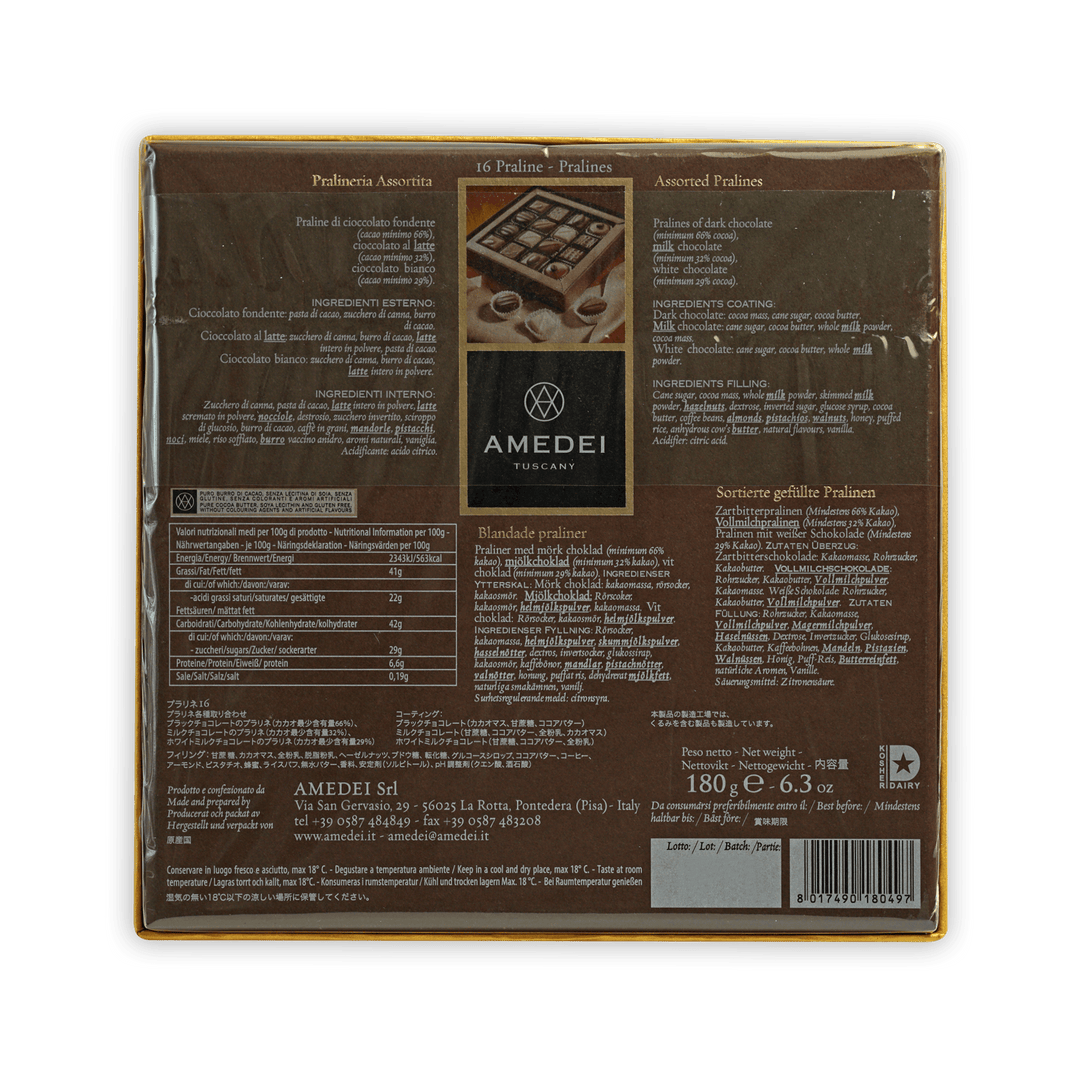 Amedei Pralines Gift Box (16 pcs) by Bar & Cocoa