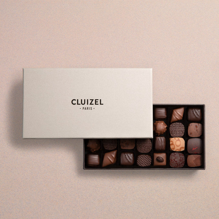 Michel Cluizel 28-Piece Chocolate Bon Bons Gift Box Mixed by Bar & Cocoa