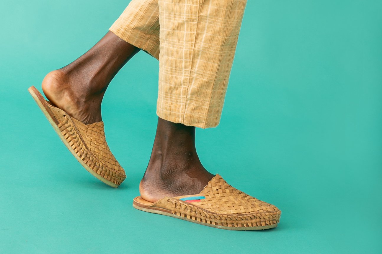 Woven City Slipper in Honey + Stripes by Mohinders