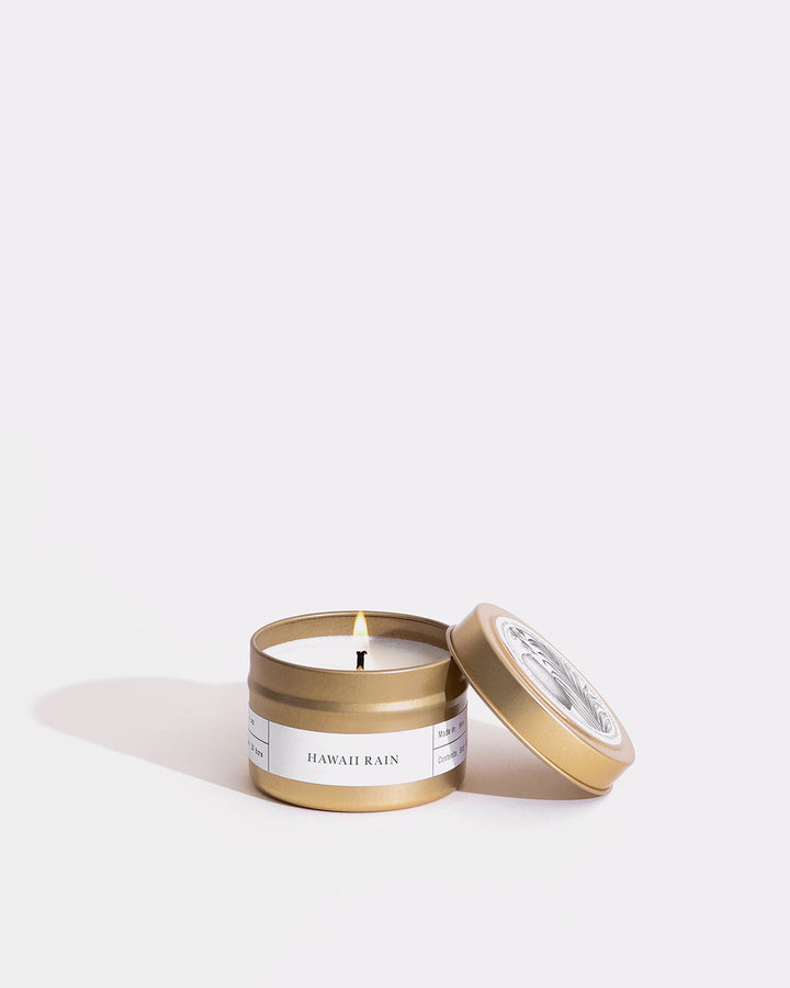 Hawaii Rain Gold Travel Candle by Brooklyn Candle Studio