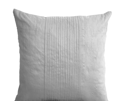 White silk ripple pillow case- White pintuck pillow- 16x16- White textured cushion- Silk cushion- Throw pillow- Bedding- Couch pillows- Gift by Amore Beauté