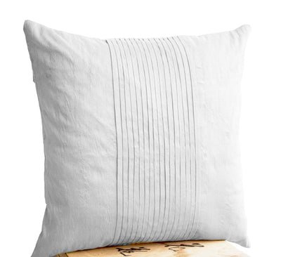 White silk ripple pillow case- White pintuck pillow- 16x16- White textured cushion- Silk cushion- Throw pillow- Bedding- Couch pillows- Gift by Amore Beauté