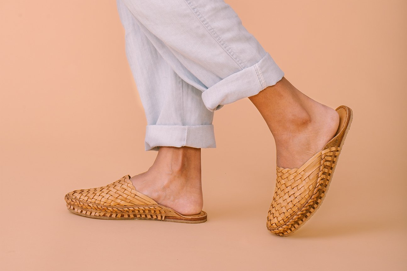 Woven Slide in Honey + No Stripes by Mohinders