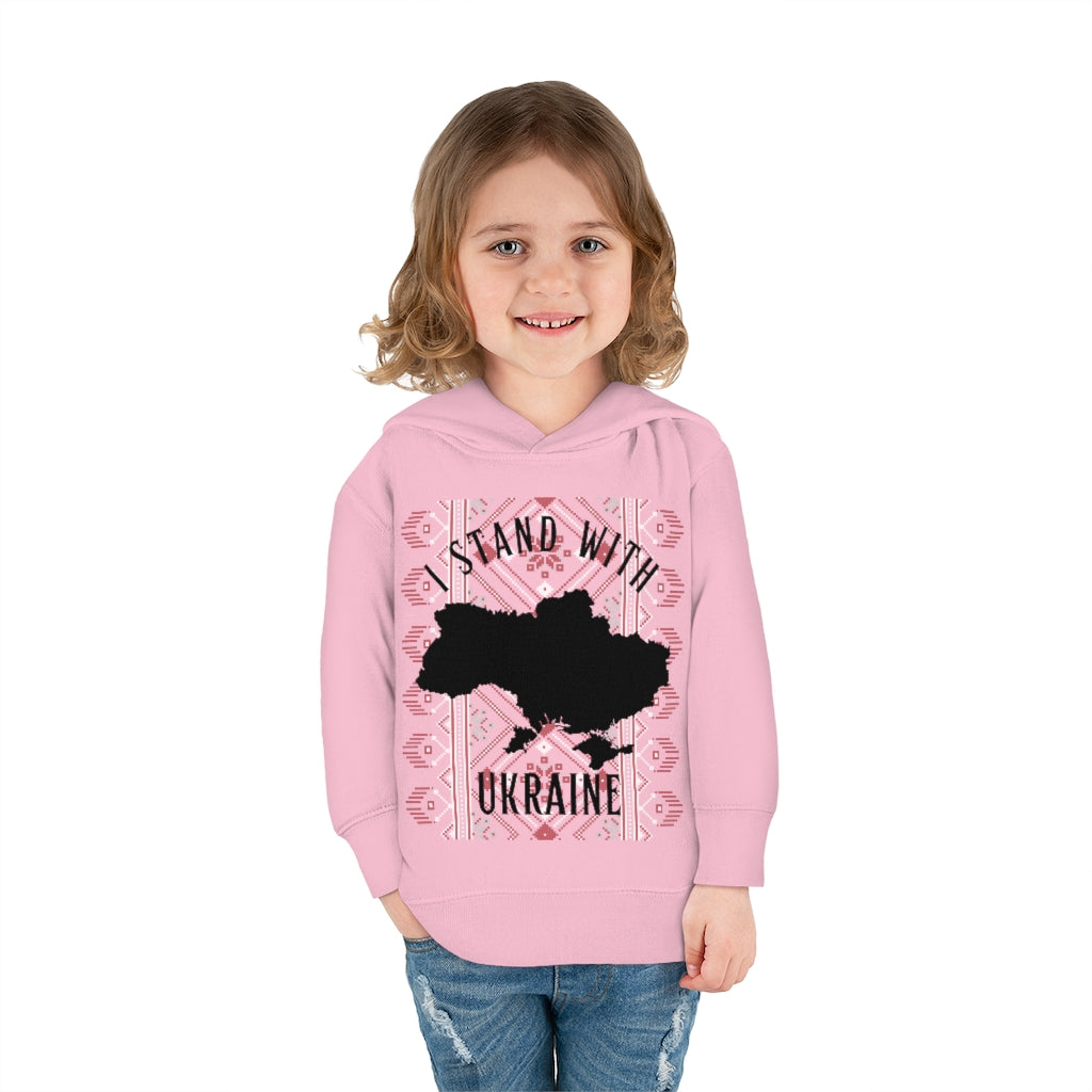 'I STAND WITH UKRAINE' WITH VISHIVANKA Toddler Pullover Fleece Hoodie