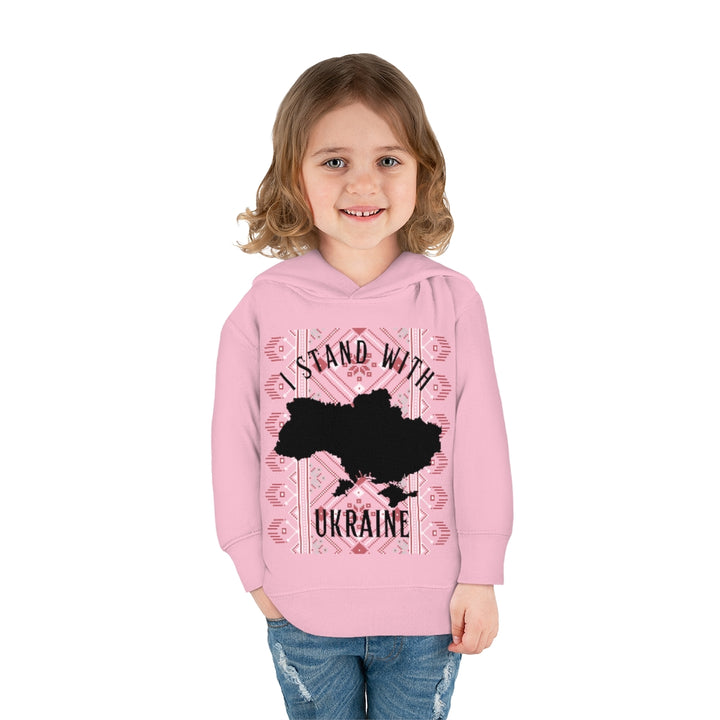 'I STAND WITH UKRAINE' WITH VISHIVANKA Toddler Pullover Fleece Hoodie