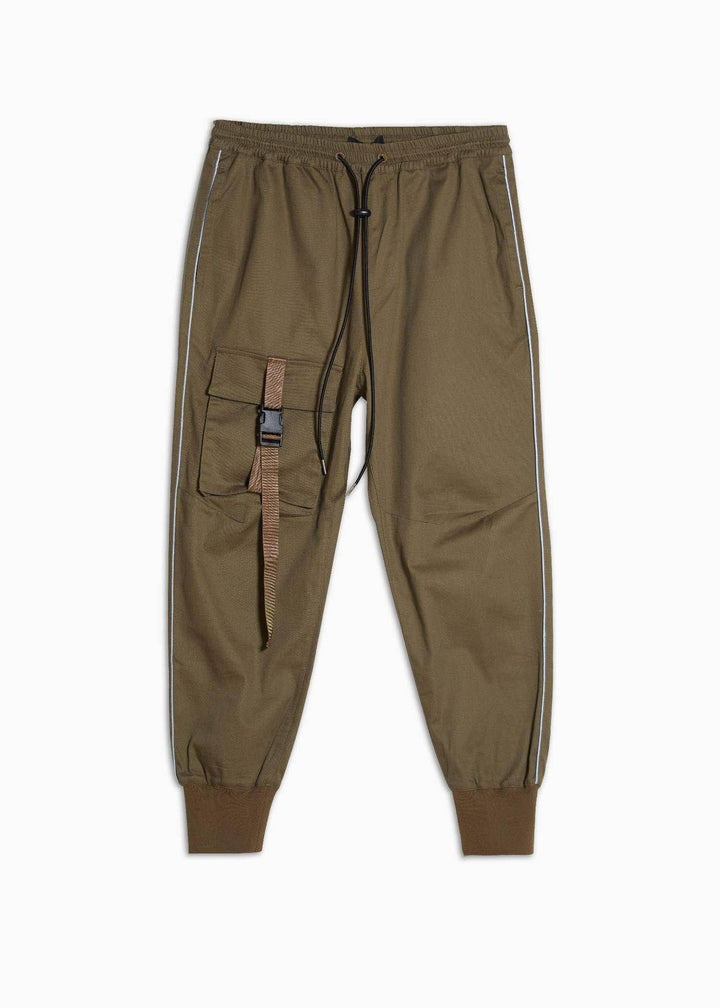 Konus Men's Tactical Strap Cargo Joggers in Tobacco by Shop at Konus