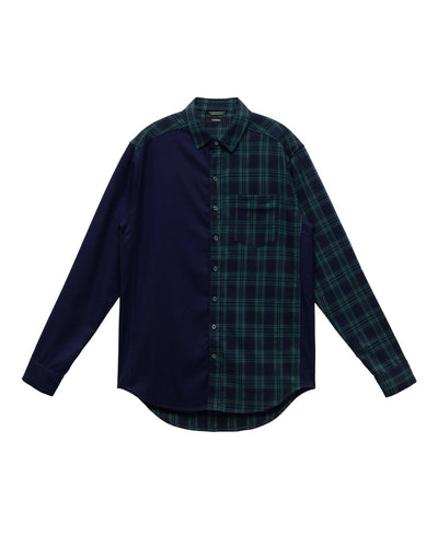 Konus Men's Color Blocked Button Up shirt in Green by Shop at Konus