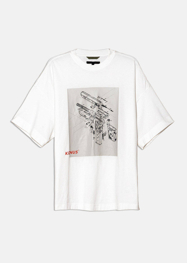 Konus Men's Short Sleeve Graphic Tee in White by Shop at Konus