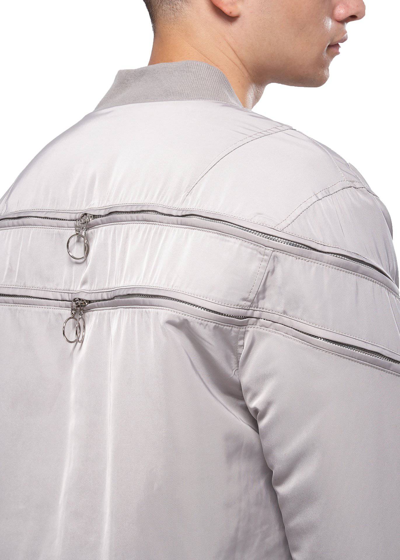 Konus Men's Bomber Jacket with Zipper Details in Grey by Shop at Konus