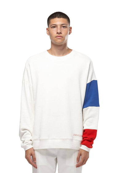 Konus Men's Color Blocked Sweatshirt in White by Shop at Konus
