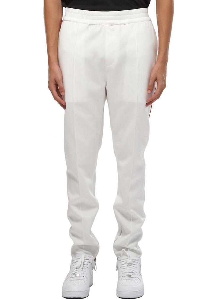 Konus Men's Track Pants With Knit Tape detail in White by Shop at Konus