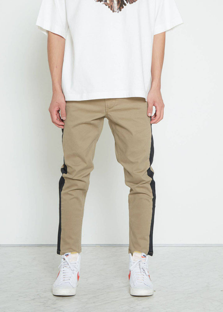 Konus Men's Cropped Chino Pants in Khaki by Shop at Konus