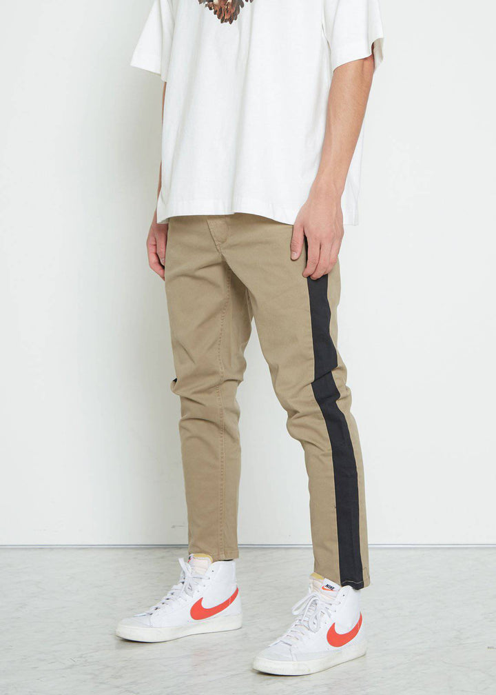 Konus Men's Cropped Chino Pants in Khaki by Shop at Konus