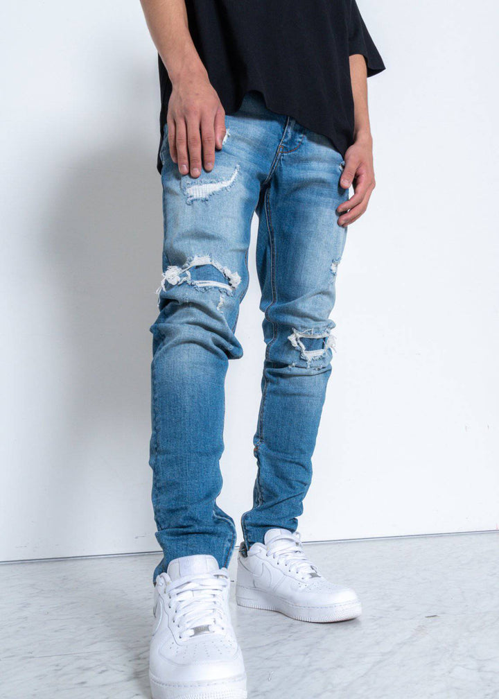 Konus Men's Rip and Repair Denim With Distress by Shop at Konus