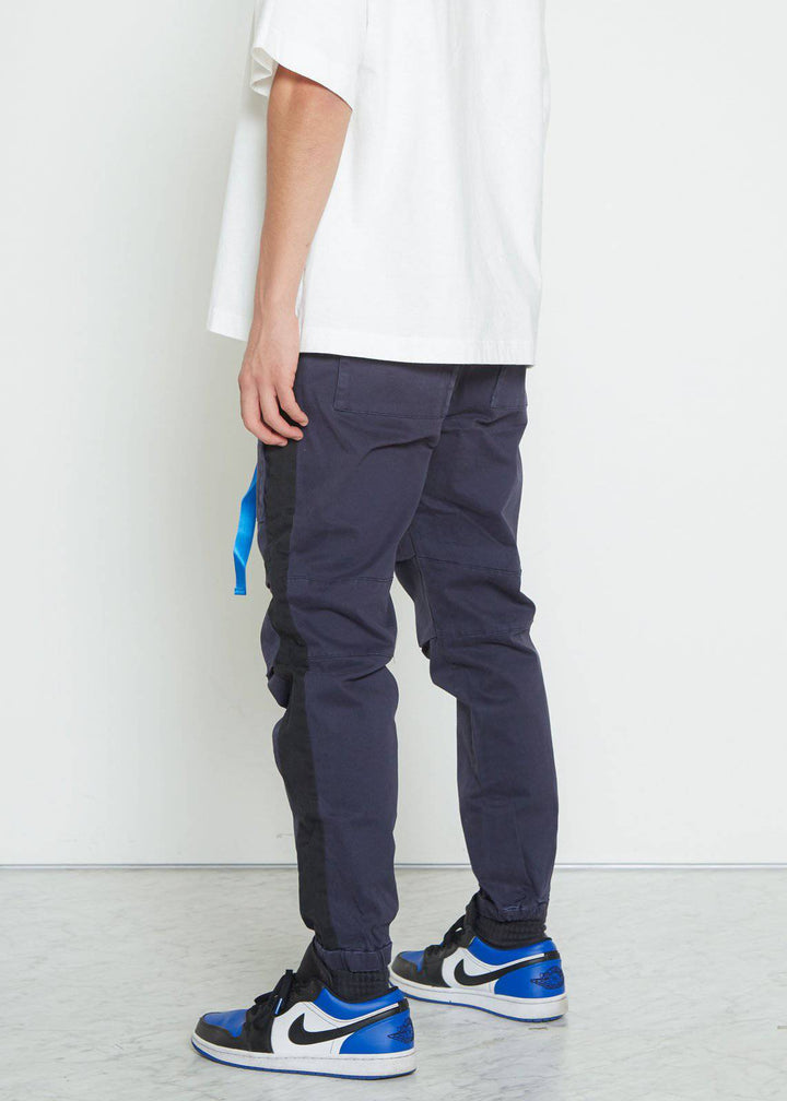 Konus Men's Woven Jogger with Tape in Navy by Shop at Konus