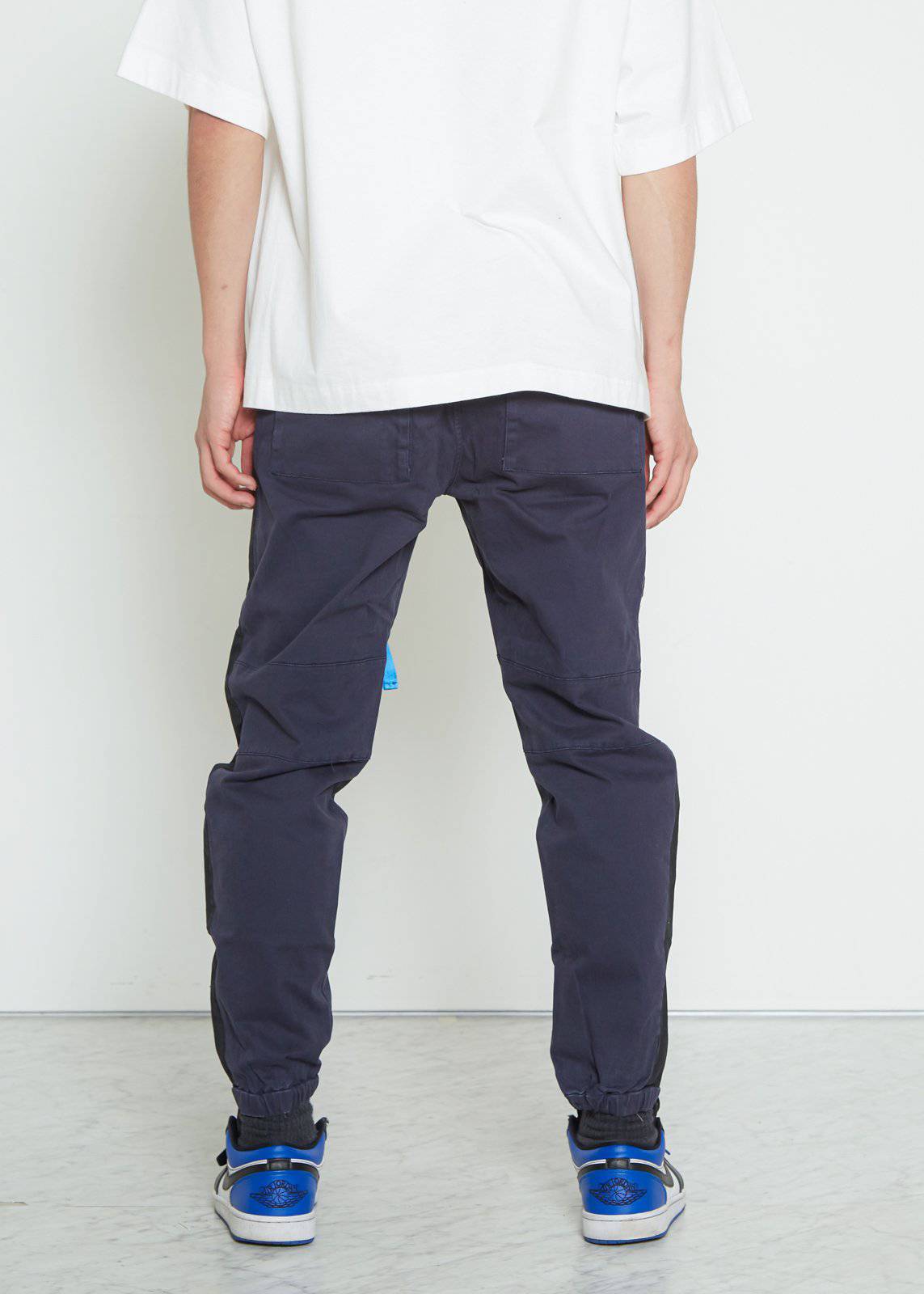Konus Men's Woven Jogger with Tape in Navy by Shop at Konus