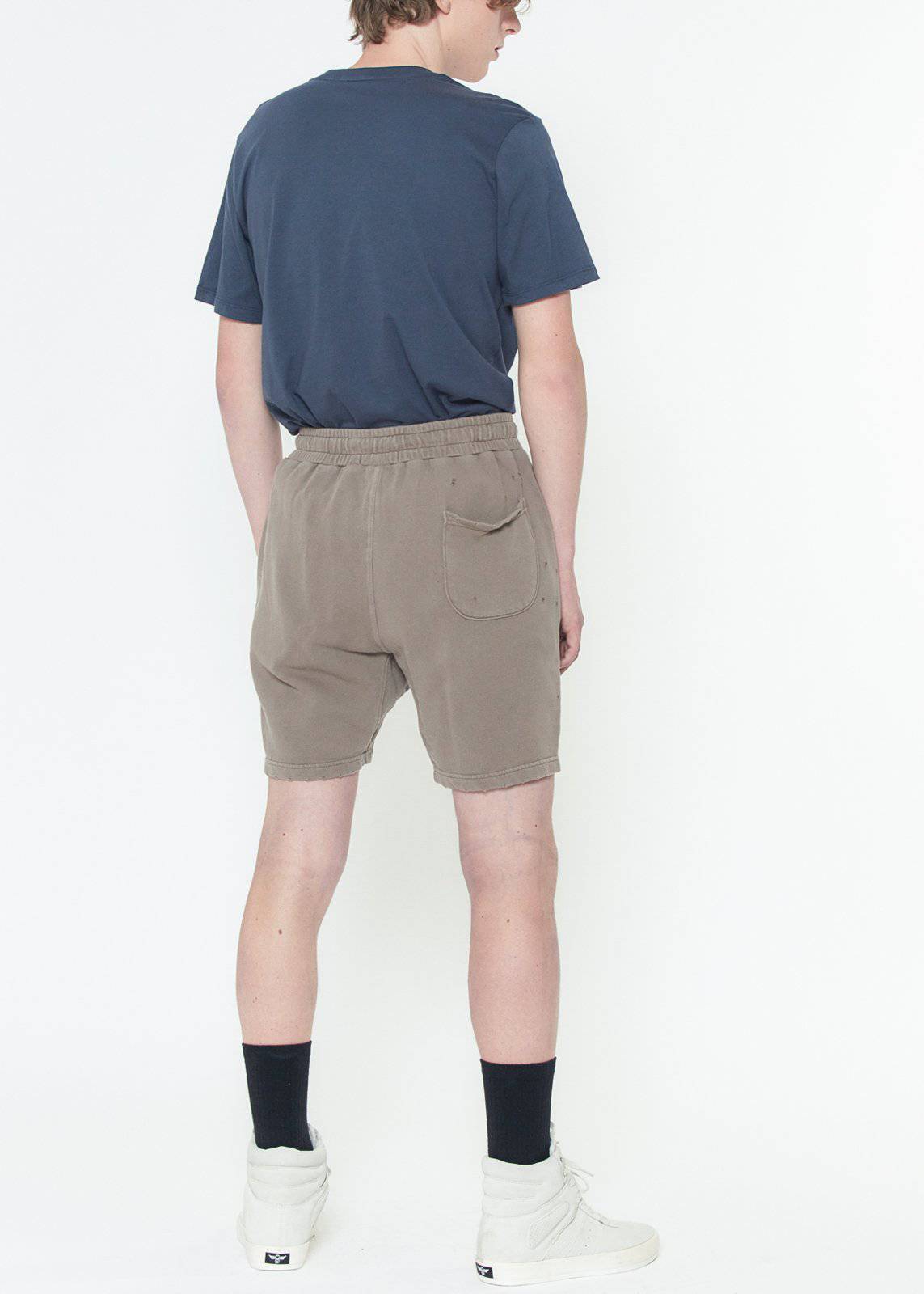 Konus Men's Garment Dyed French Terry Shorts in Mocha by Shop at Konus