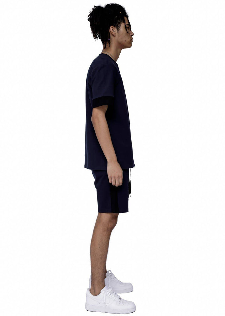 Konus Men's Ss Henley Tee / Owen In Navy by Shop at Konus