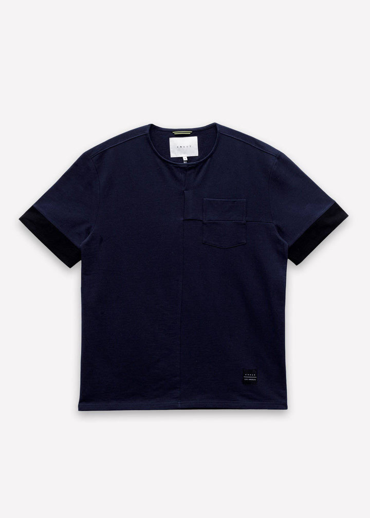 Konus Men's Ss Henley Tee / Owen In Navy by Shop at Konus