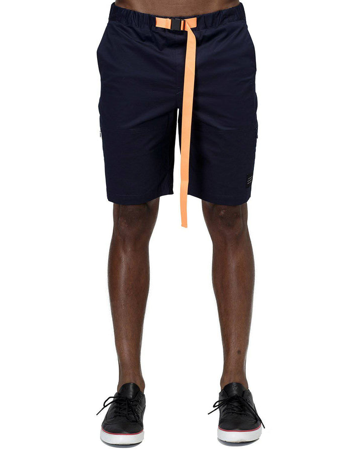 Konus Men's Stretch Twill Shorts w/ Nylon Tape Closure in Navy by Shop at Konus