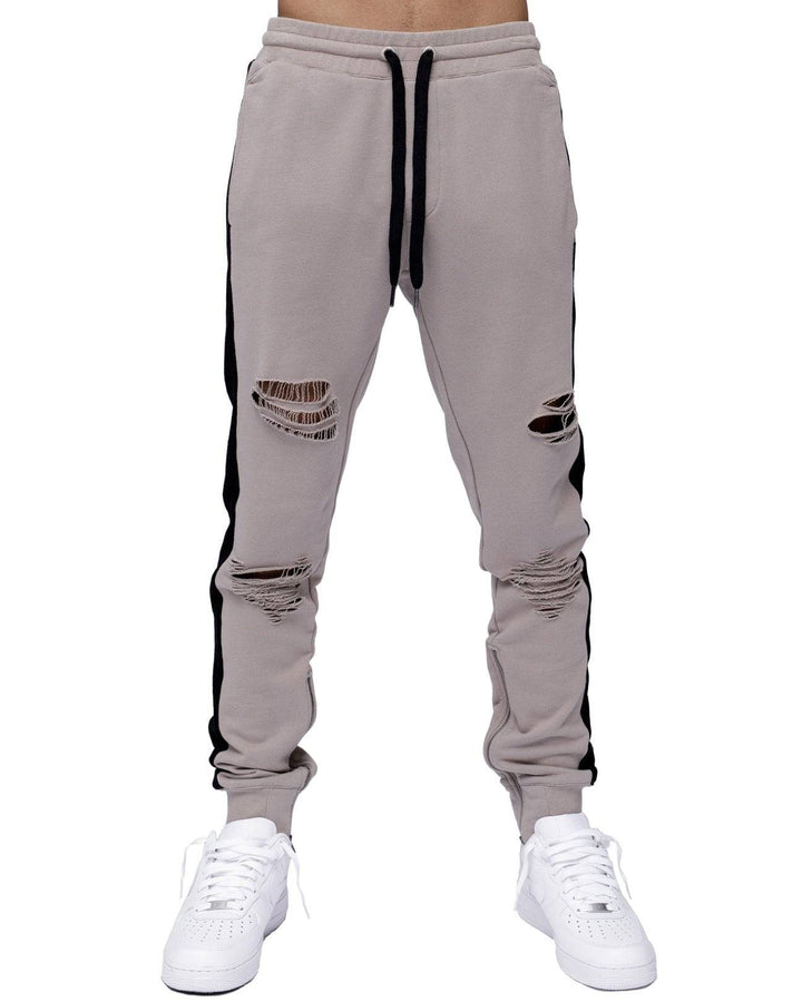 Konus Men's Side Strip French Terry Joggers in Grey by Shop at Konus