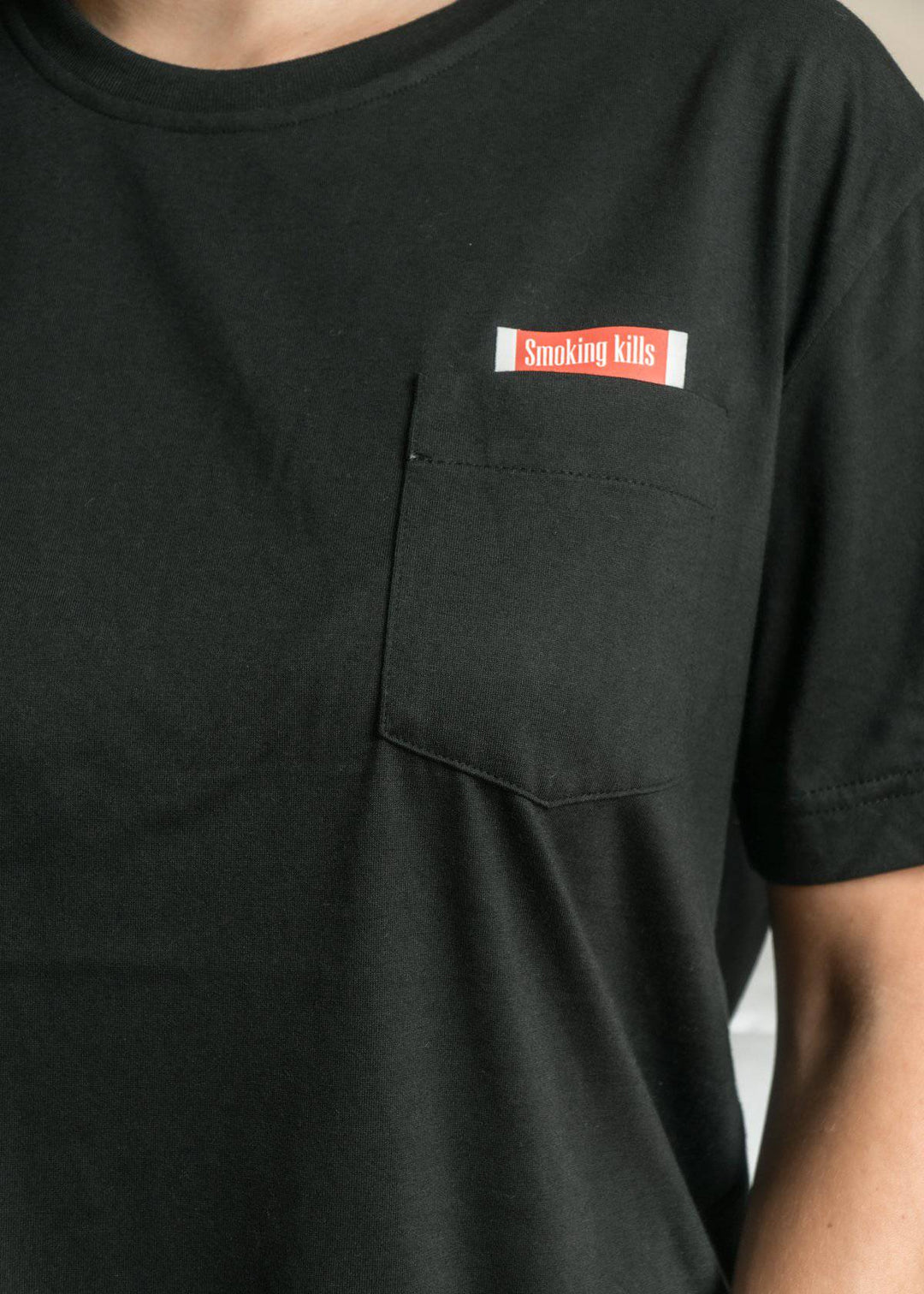 Konus Men's Smoking Kills Tee w/ Pocket in Black by Shop at Konus