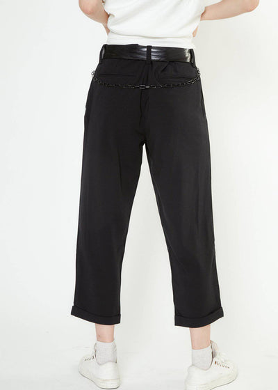 Konus Men's Cropped Pleated Pants in Black by Shop at Konus