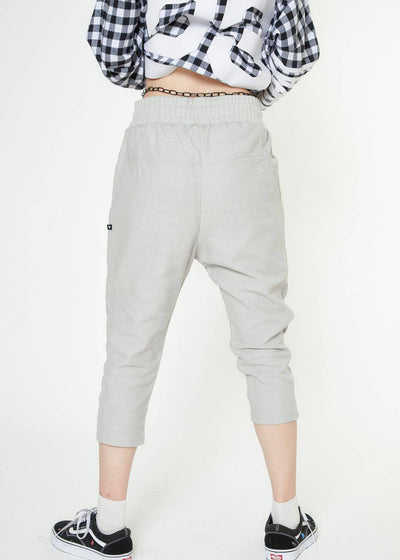 Konus Men's Cropped Pants With Side Panels in Grey by Shop at Konus