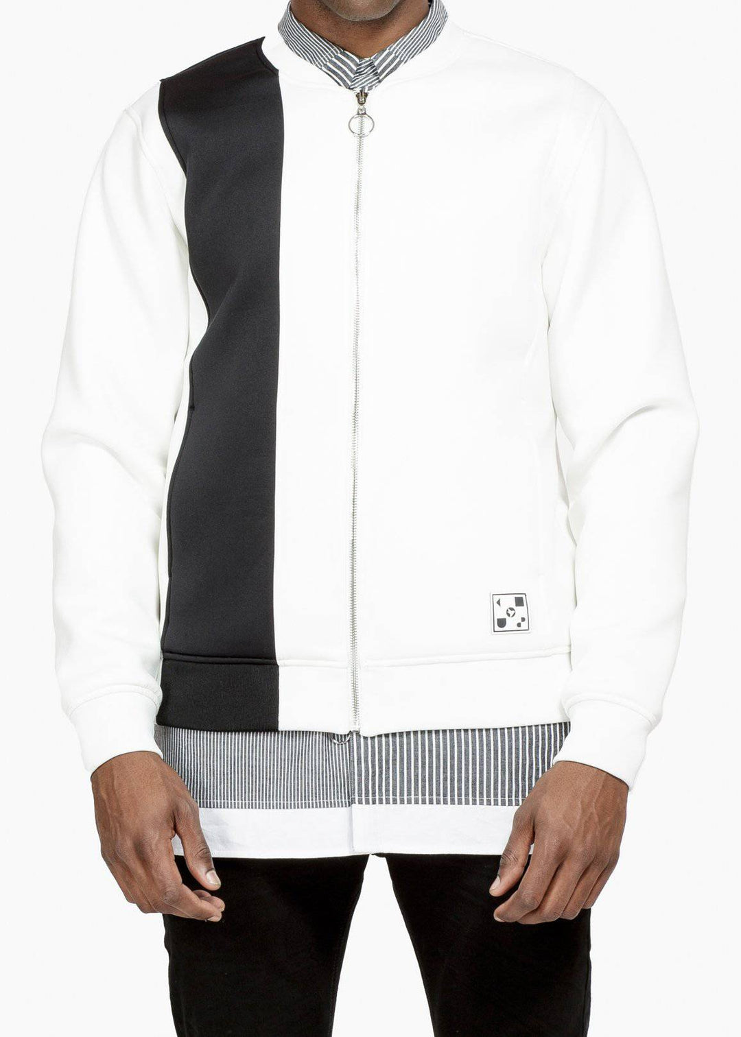 Konus Men's Neoprene Bomber Jacket in White by Shop at Konus