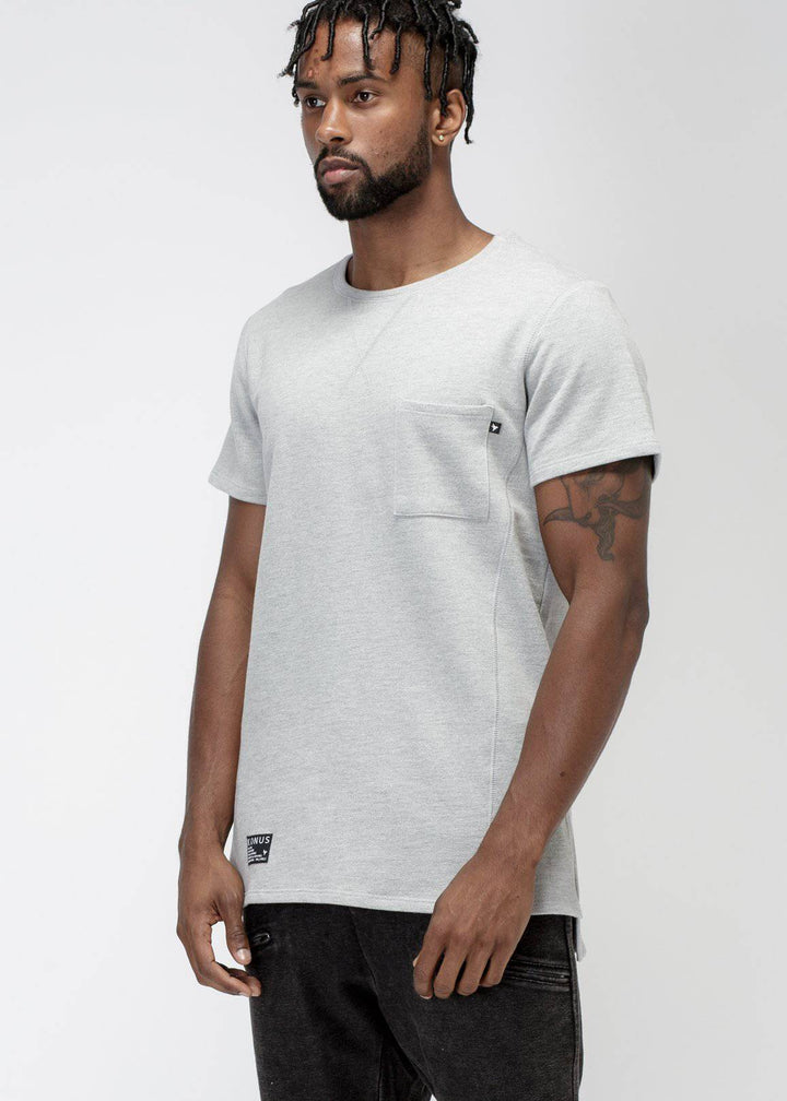 Konus Men's Hi Lo Terry Tee in Heather Grey by Shop at Konus