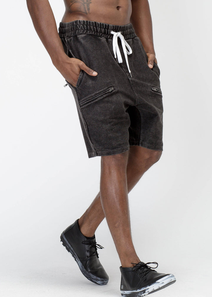 Konus Men's Heavy Denim Knit Shorts in Black by Shop at Konus