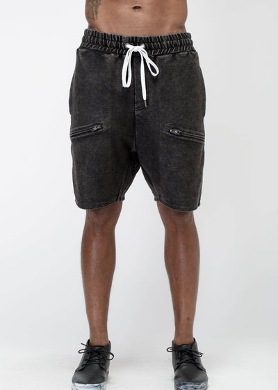 Konus Men's Heavy Denim Knit Shorts in Black by Shop at Konus