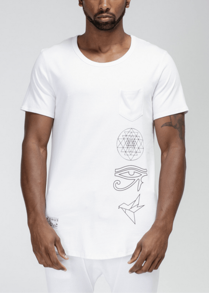 Konus Men's Ankh Graphic Tee in White by Shop at Konus